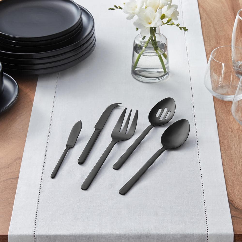 Brenner 5-Piece Matte Black Finished Serveware Set - Hercitys
