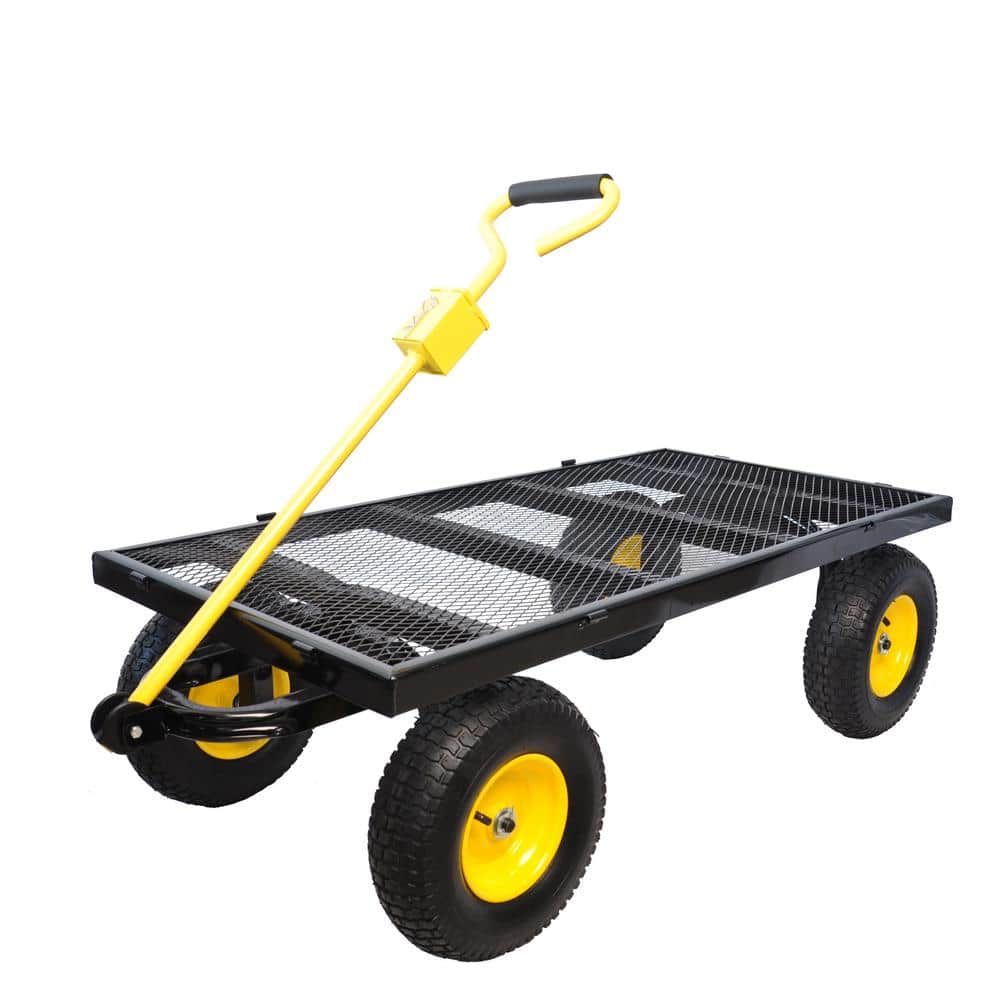 880 lbs. 16 cu. ft. Yellow Steel Garden Cart - Hercitys