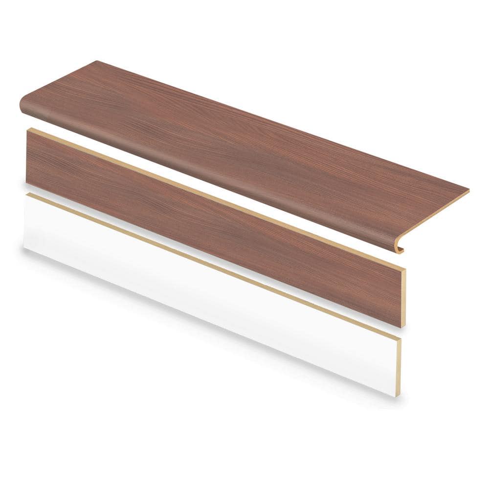 Cherry Lane Oak 47 in. L x 12.15 in. W x 1.69 in. T Laminate Stair Tread and Reversible Riser Kit - Hercitys