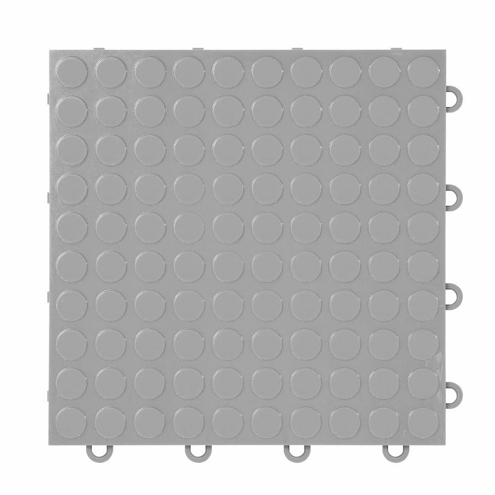 Nitro Coin 3/8 in. Garage Tiles, Gunmetal, 12 in. x 12 in., 52-Pack, Covers 52 sq. ft., Interlocking Floor Tiles - Hercitys