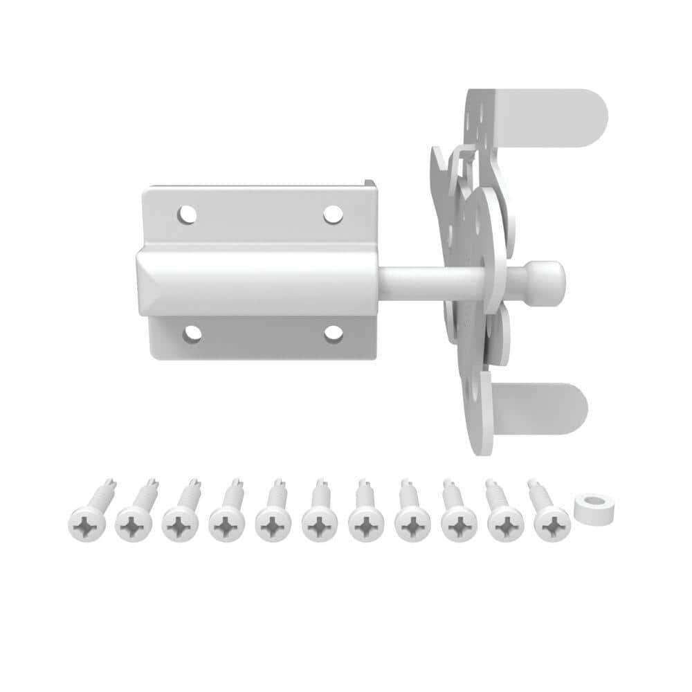 7.75 in. x 4 in. Heavy-Duty Steel White Gate Latch - Hercitys