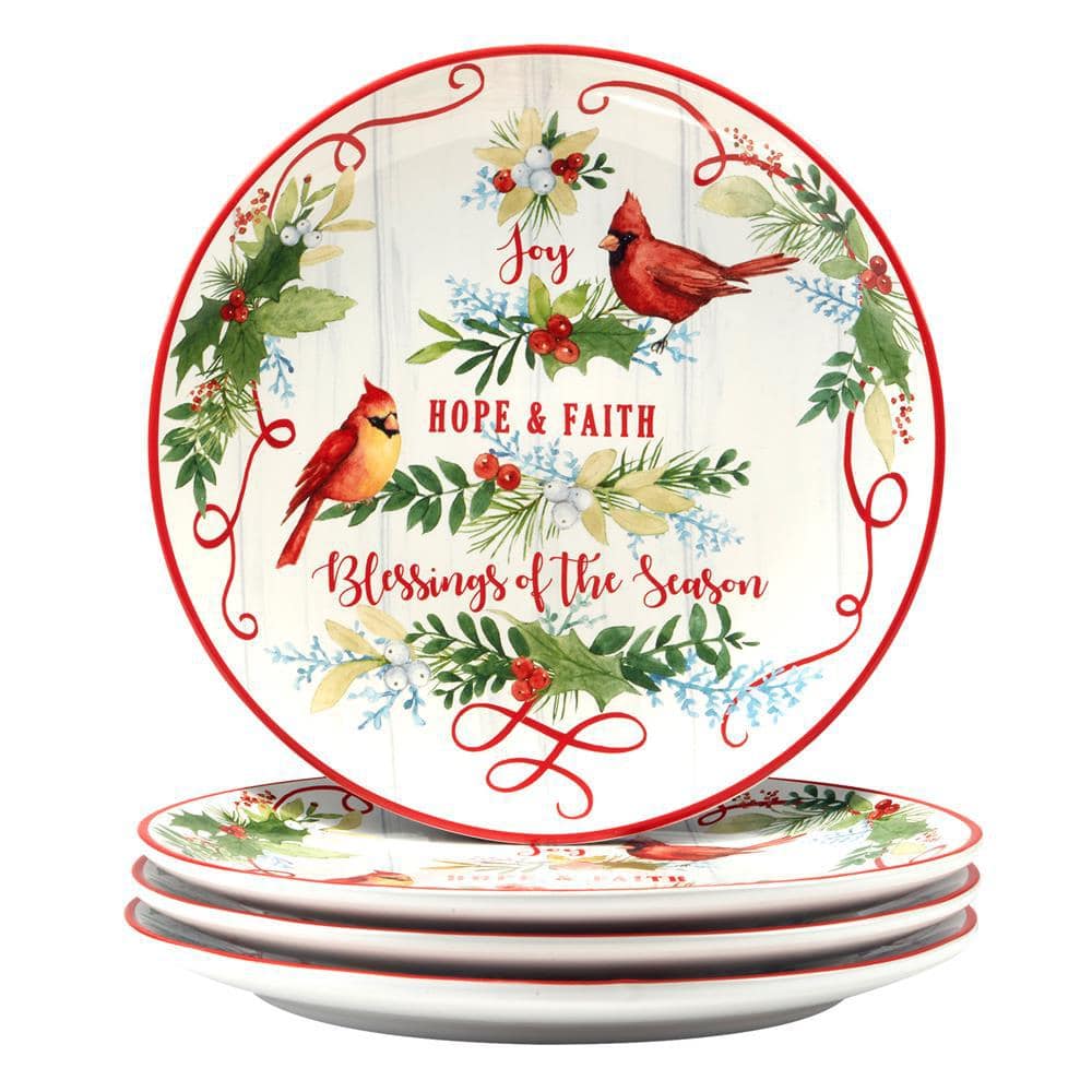 Multi-Colored Winter Greens Dinner Plates (Set of 4) - Hercitys