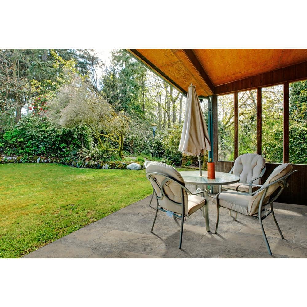 Silver 2 cm. x 24 in. x 16 in. Tumbled Travertine Paver Tile (2.67 sq. ft.) - Hercitys