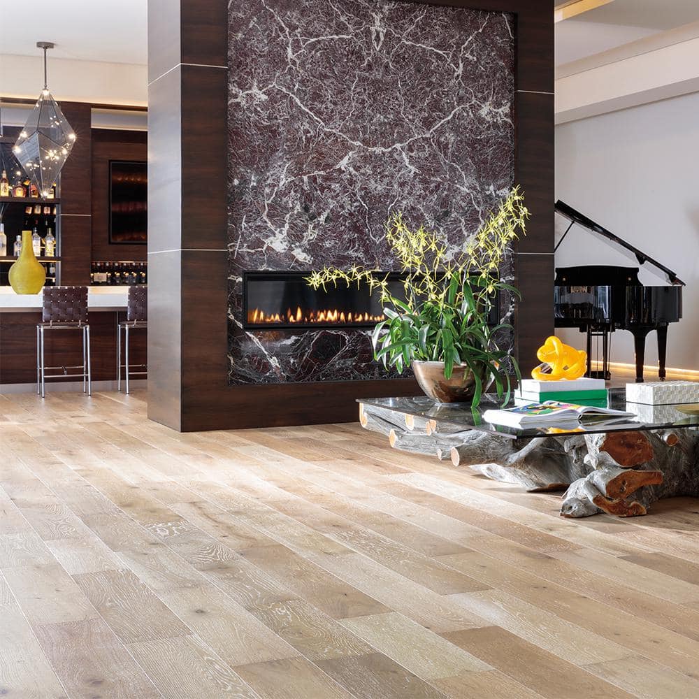 Delano French Oak 1/2 in. T x 7.5 in. W Tongue & Groove Wirebrushed Engineered Hardwood Flooring (1399.2 sq. ft./pallet) - Hercitys