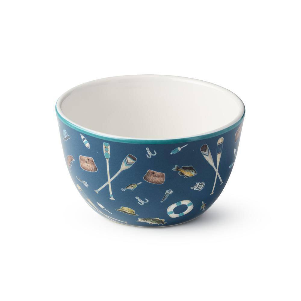 Wake At The Lake 24 fl. oz. Multi-Colored Ceramic Ice Cream Bowl (Set of 4) - Hercitys