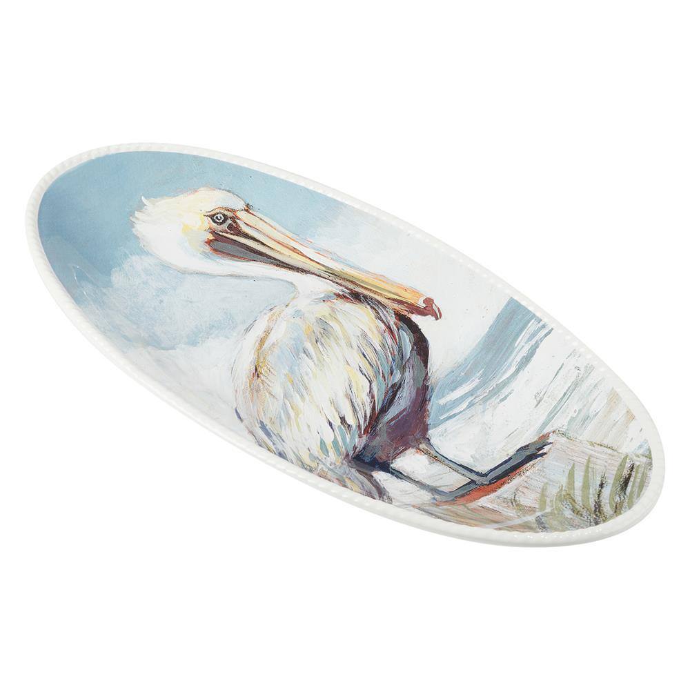 Shorebirds 7.25 in. Assorted Colors Earthenware Platter - Hercitys