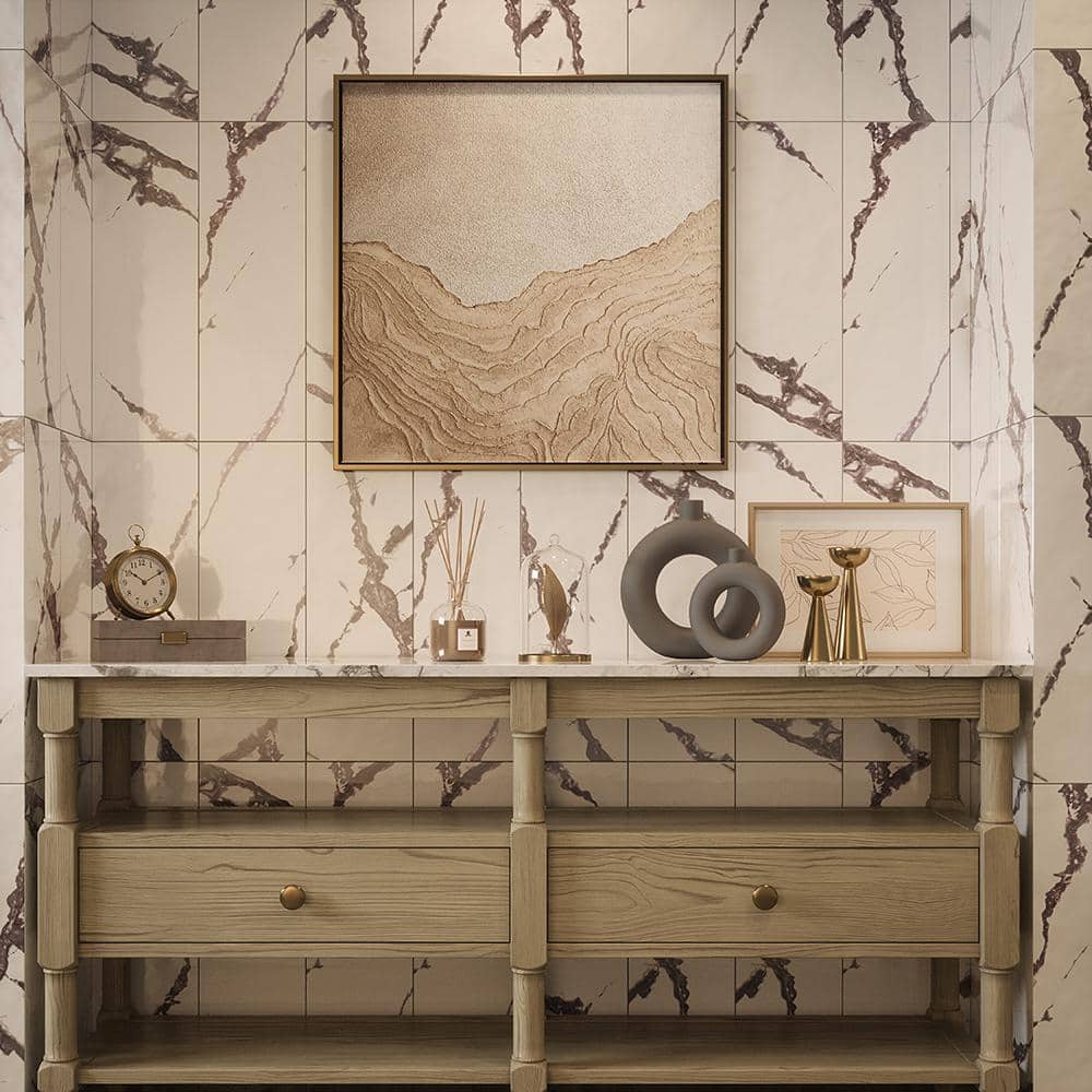 Glossy Lilac White 8 in. x 24 in. Glossy Subway Ceramic Wall Tile (19.375 Sq. Ft./Case) - Hercitys