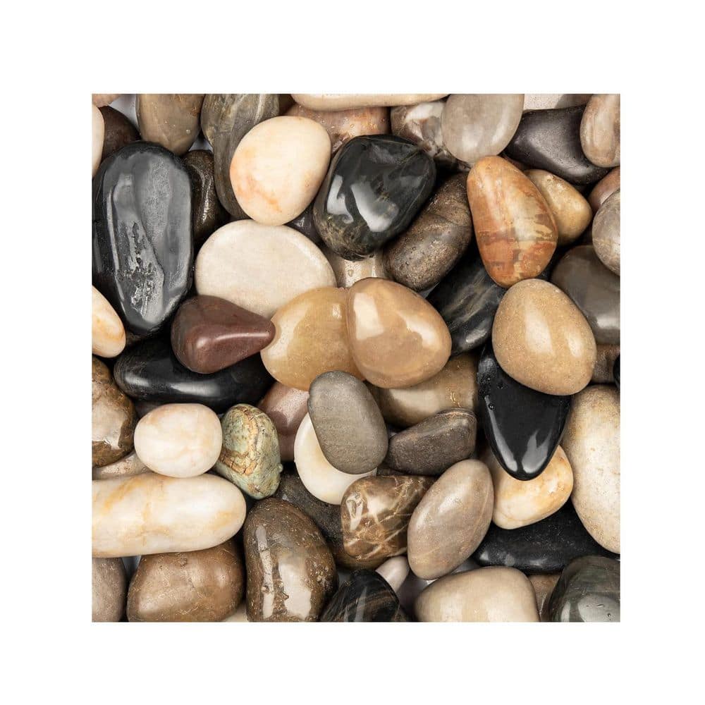 Mix Natural River Rocks, High-Polished Pebbles for Plants, Garden Decor 11 lbs. Bag - Hercitys