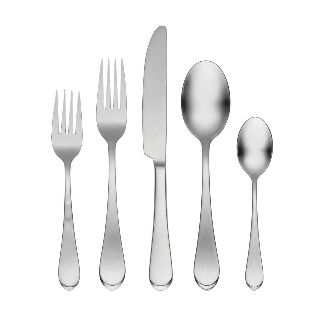 Satin Icarus 45-Piece Silver 18/0-Stainless Steel Flatware Set (Service For 8) - Hercitys