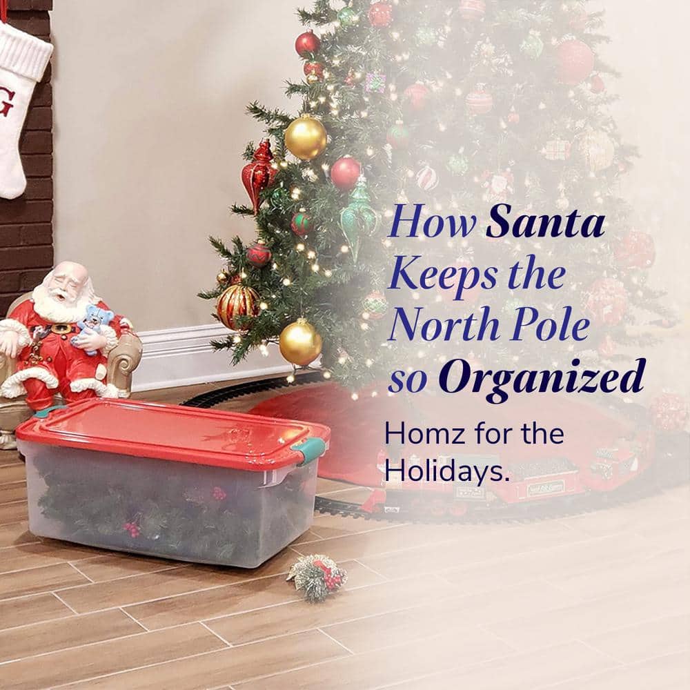 64-Qt. Holiday Seasonal Decor Plastic Storage Tote Bin with Latching Lid (6-Pack) - Hercitys