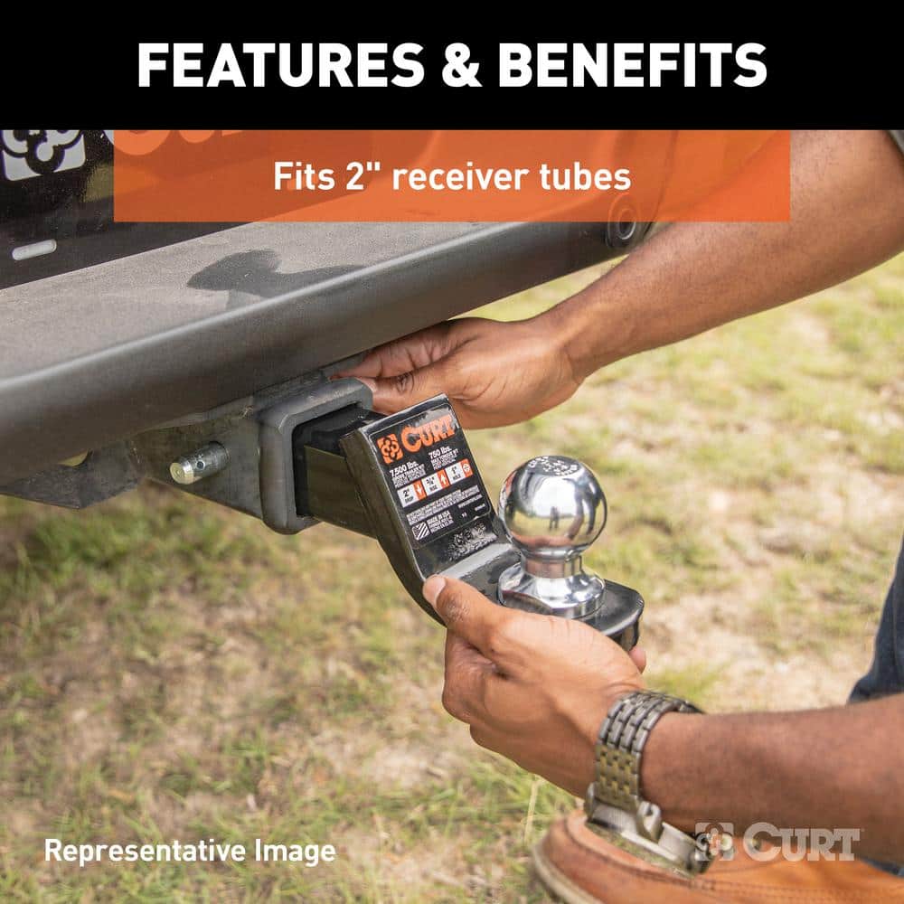 Class 3 7,500 lbs. 6 in. Drop Trailer Hitch Ball Mount Draw Bar (2 in. Shank, 9-1/4 in. Long) - Hercitys