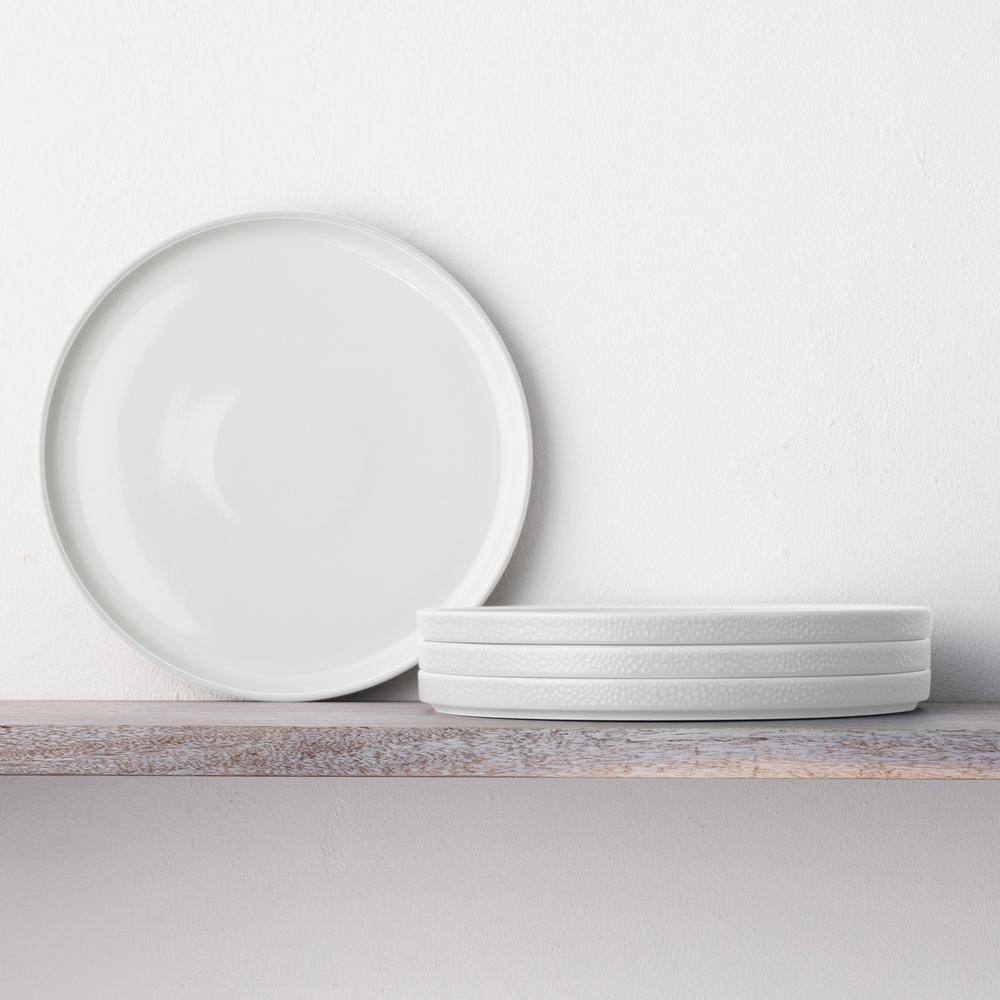 Colortex Stone White 6 in. Porcelain Small Plates (Set of 4) - Hercitys