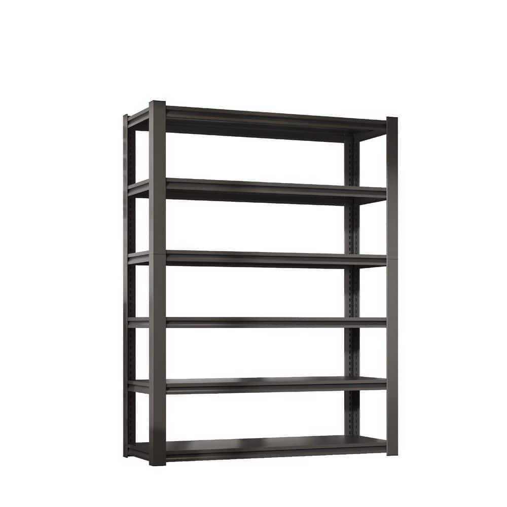 6-Tier Metal Shelves, 2400 lbs. Heavy Duty Pantry Organizer Storage Shelves Adjustable Industrial Utility Rack, Black - Hercitys