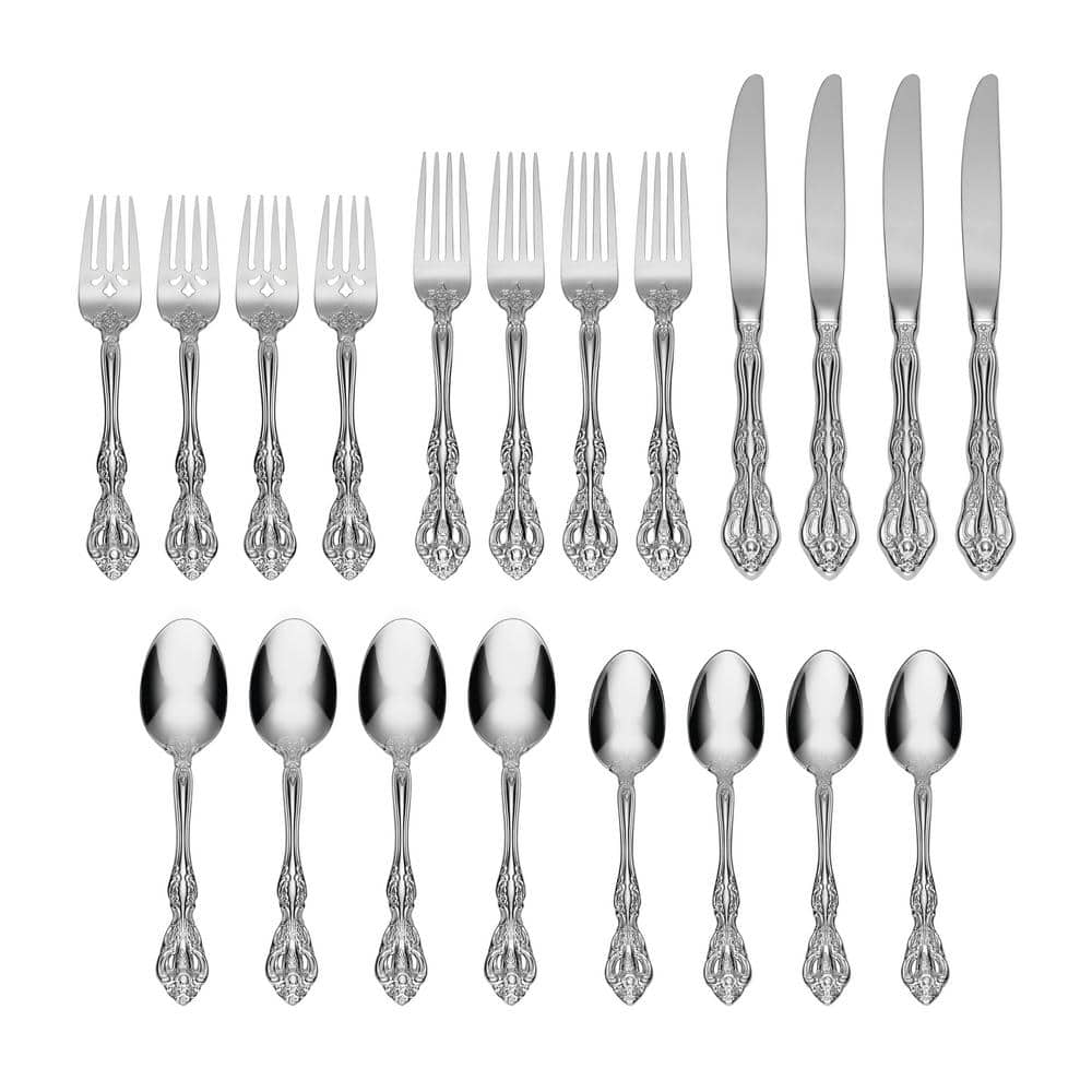 Michelangelo 20-Piece Silver 18/10-Stainless Steel Flatware Set (Service For 4) - Hercitys