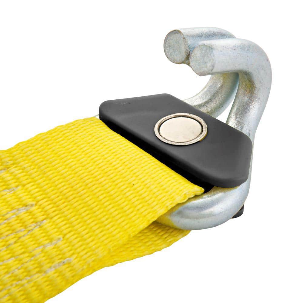 Heavy Duty Ratchet Tie-Down Strap 27 ft. x 2 in. 3,333 lbs. with Magnetic Double J Hook - Hercitys