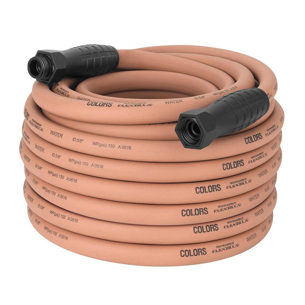 Colors Series 5/8 in. x 100 ft. 3/4 in. 11-1/2 GHT Fittings Garden Hose with SwivelGrip in Red Clay - Hercitys