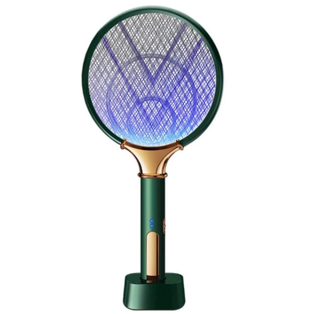Indoor Rechargeable Electric Mosquito Racket Killer Electric Fly Swatter Cordless Bug Zapper Insects Racket in Green - Hercitys