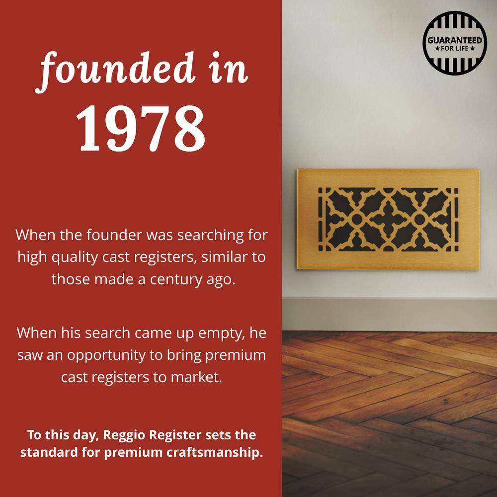 Scroll Series 4 in. x 10 in. Aluminum Floor Register Grille, Color White without Mounting Holes - Hercitys