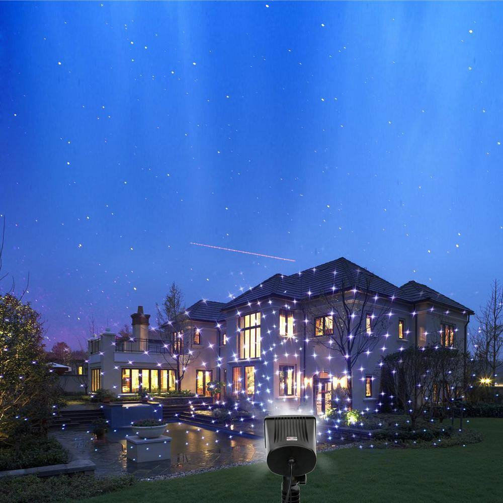 7 Color Lights- Full Spectrum Motion Star Effects 7 Color WHITE Laser Christmas Lights - Hercitys