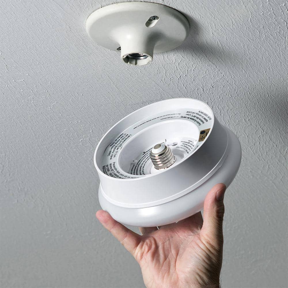 Spin Light 7 in. Motion Sensor LED Flush Mount Ceiling Light Customize Hold Times Closet Rated 830 Lumens 4000K - Hercitys