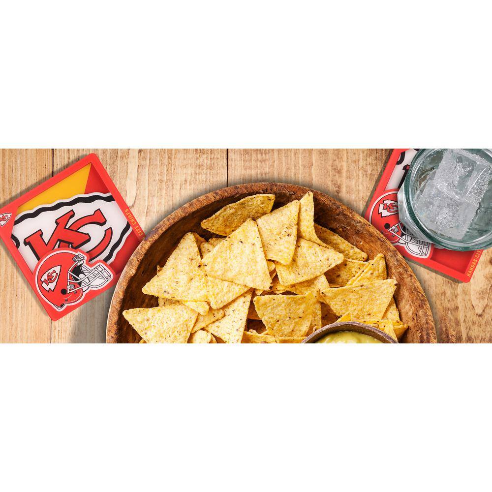 NFL Kansas City Chiefs 3D Logo 2-Piece Assorted Colors Acrylic Coasters - Hercitys