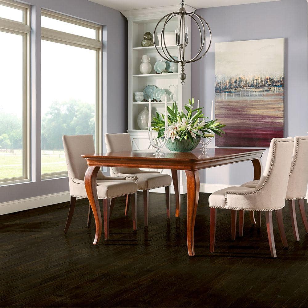 Plano Espresso Oak 3/4 in. T x 3-1/4 in. W Scraped Solid Hardwood Flooring (22 sq.ft./ctn) - Hercitys