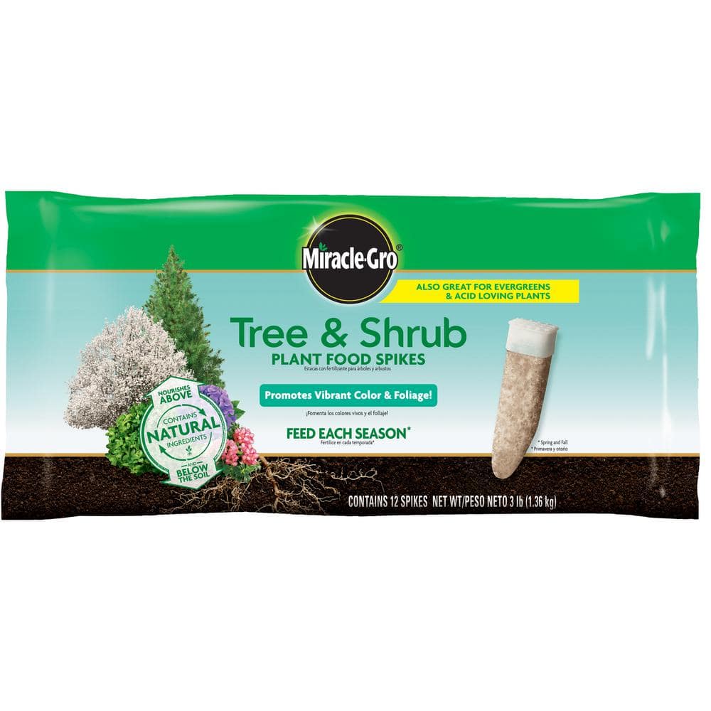 Tree and Shrub Plant Food Spikes 3 lb. For Deciduous, Flowering and Evergreen Trees, 12-Spikes, Dry Plant Fertilizer - Hercitys