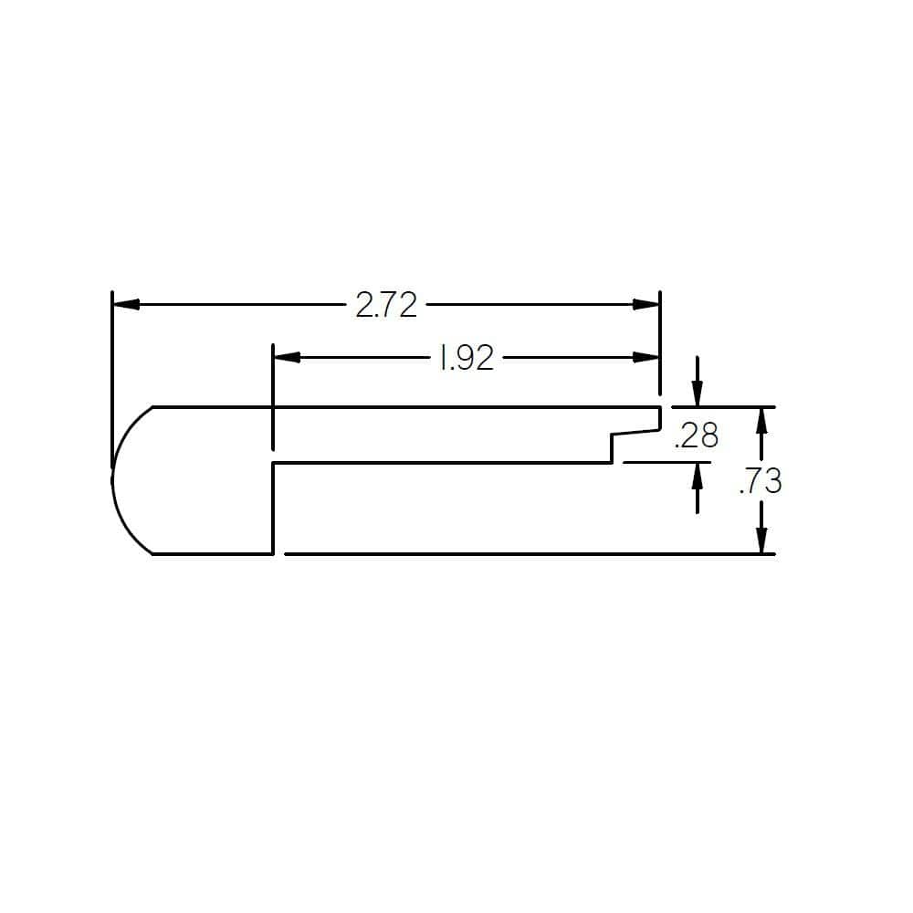 Ender 0.28 in. Thick x 2.78 in. Wide x 78 in. Length Hardwood Stair Nose - Hercitys