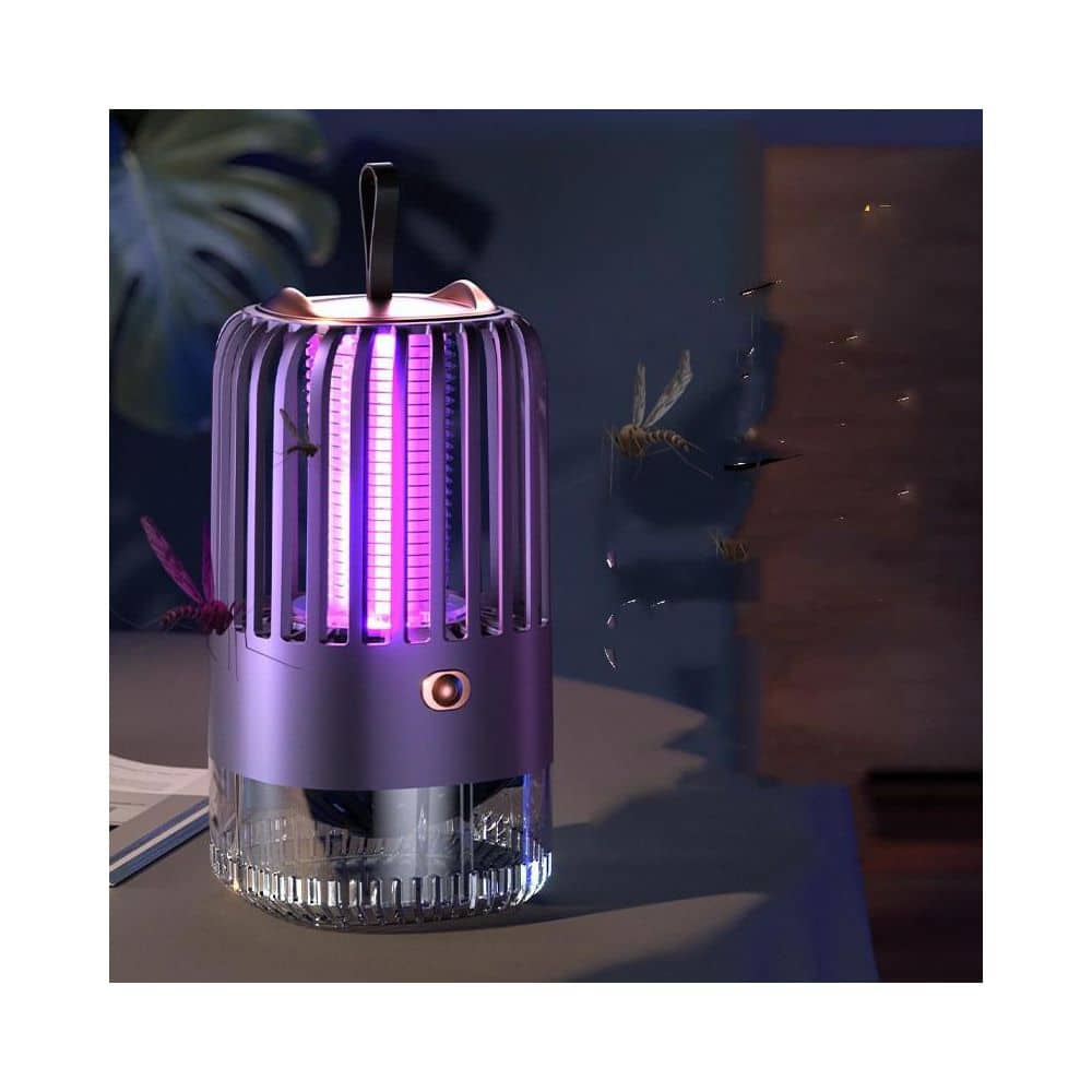 Electric UV Mosquito Killer Lamp Pest Fly Trap Catcher Harmless Odorless Noiseless Bug Zapper-Black - Hercitys