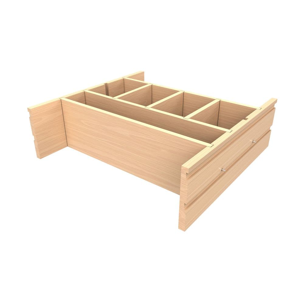 Deep Drawer Maple Wood Divider Insert 24.75 in. W x 19.81 in. D x 6.0 in. H - Hercitys