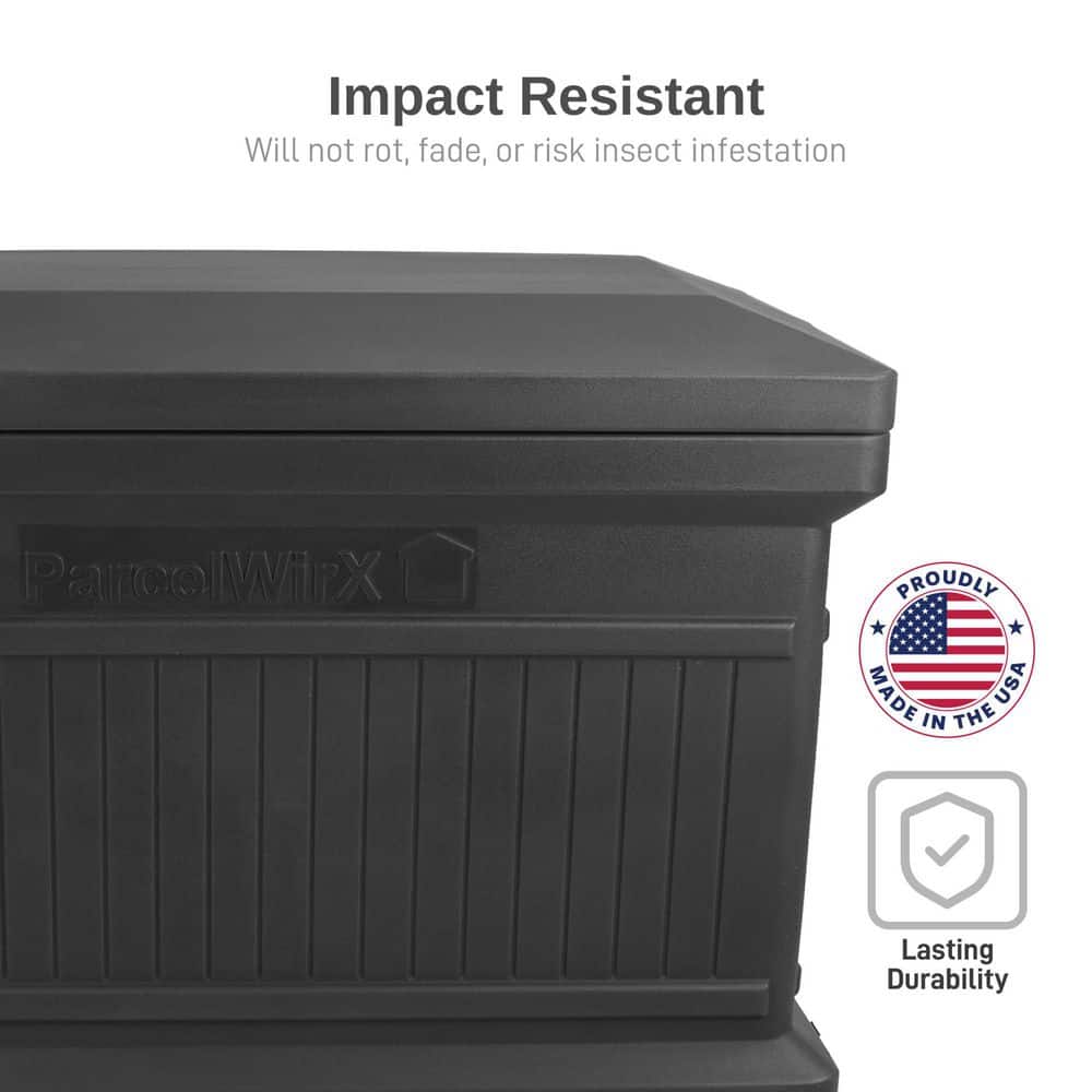 ParcelWirx Black Horizontal Floor/Wall Mounting Lift-off Lid Package Delivery Mailbox - Hercitys