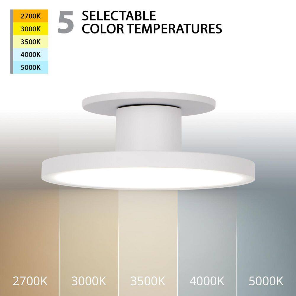 Twist-N-Lite 8 in. White Selectable LED Semi-Flush Mount - Hercitys
