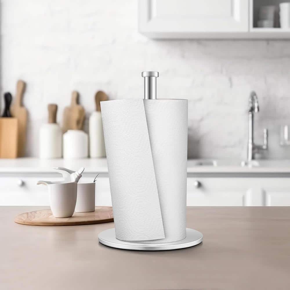 Stainless Steel Paper Towel Holder Countertop with Solid Weighted Base - Hercitys