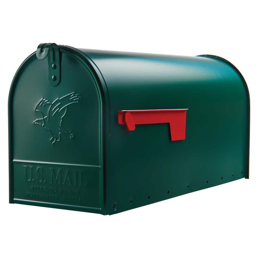 Elite Green, Large, Steel, Post Mount Mailbox - Hercitys