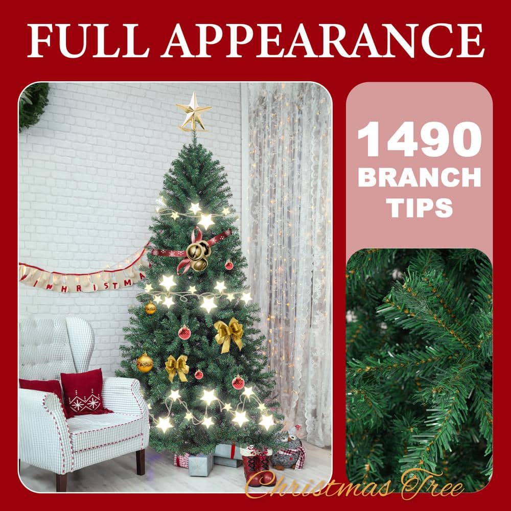 7.5 ft. Unlit Artificial Classic Christmas Tree in Green - Hercitys