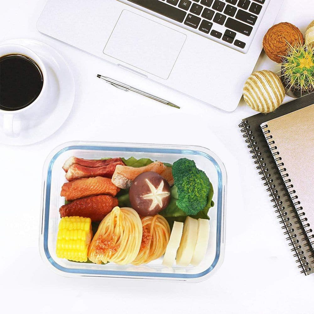 Glass Meal Prep Containers Airtight 8 Pack Borosilicate Food Storage Set Microwave Freezer Oven Dishwasher Safe - Hercitys