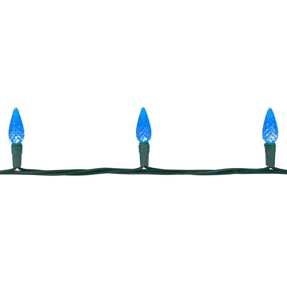 Set of 70 Blue LED C6 Christmas Lights – Green Wire - Hercitys