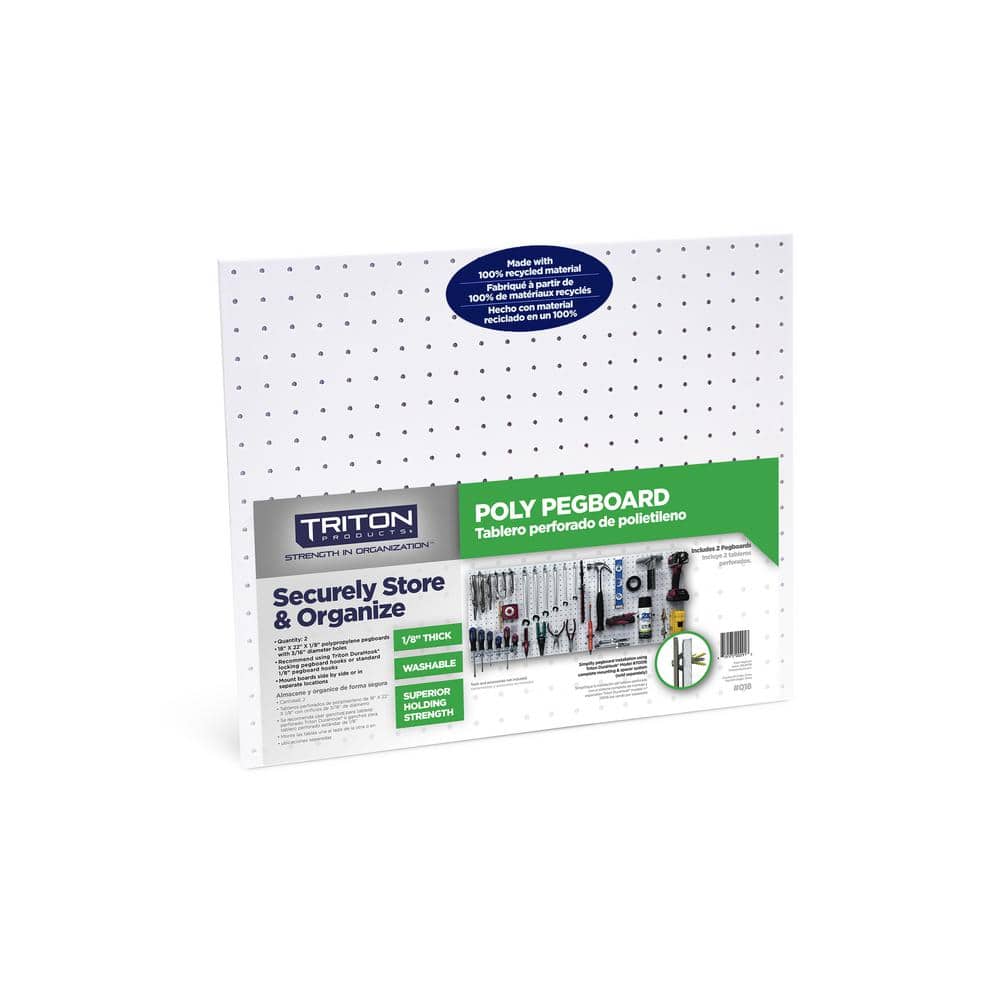 DuraBoard 22 in. W x 18 in. H 3/16 in. Hole White Polypropylene Pegboards (2-Pack) - Hercitys