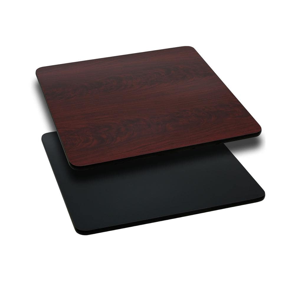 Glenbrook 30” Black or Mahogany Reversible Laminate Square Table Top - Hercitys