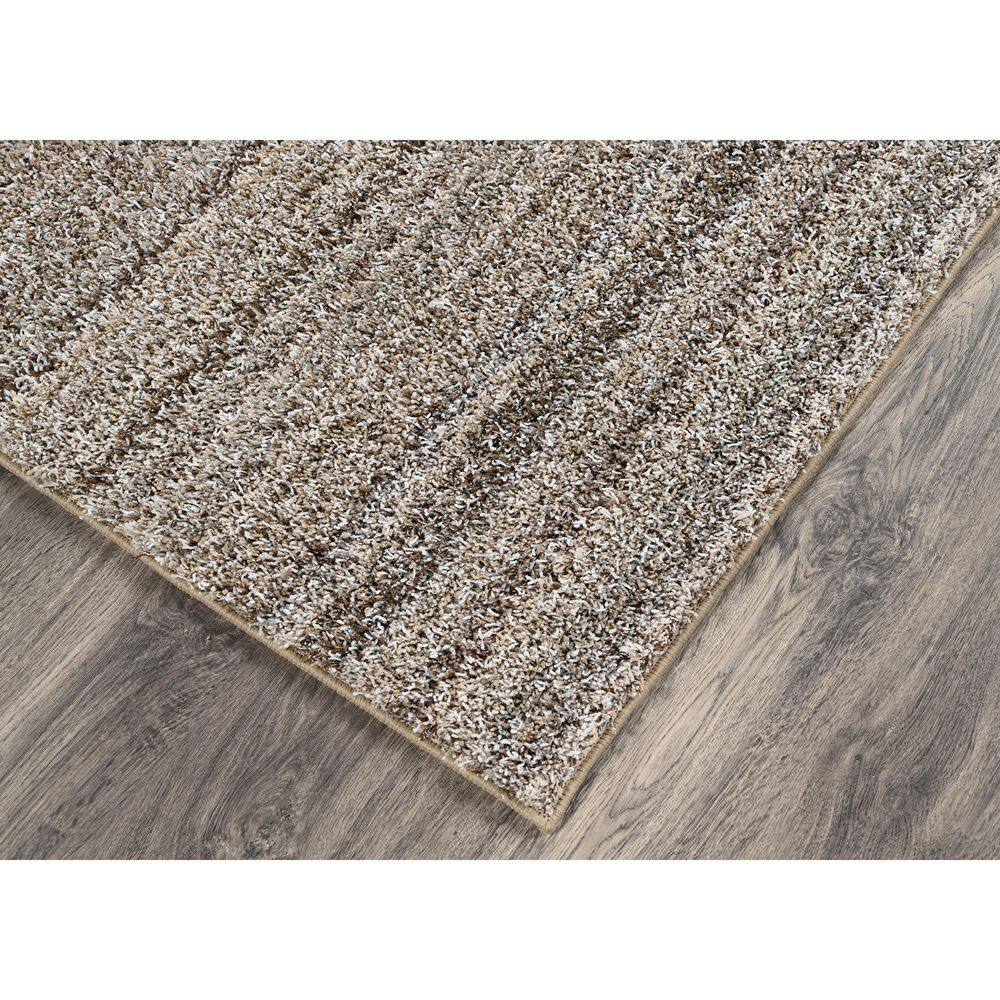 Striped Shag Multicolor Random Earth Tone 9 ft. x 12 ft. Stripe Rectangle Area Rug - Hercitys