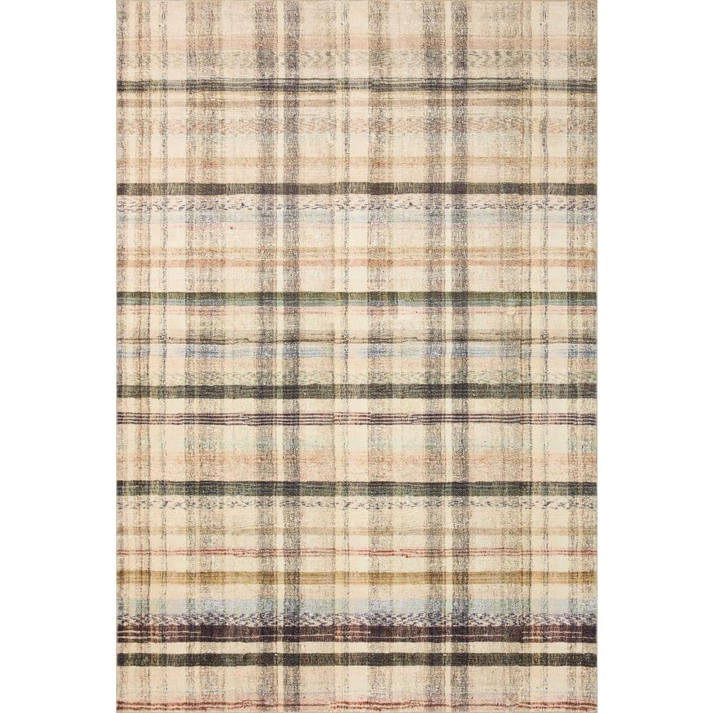 Chris Loves Julia Humphrey Ivory/Multi 5 ft. x 7 ft. Modern Farmhouse Plaid Area Rug - Hercitys