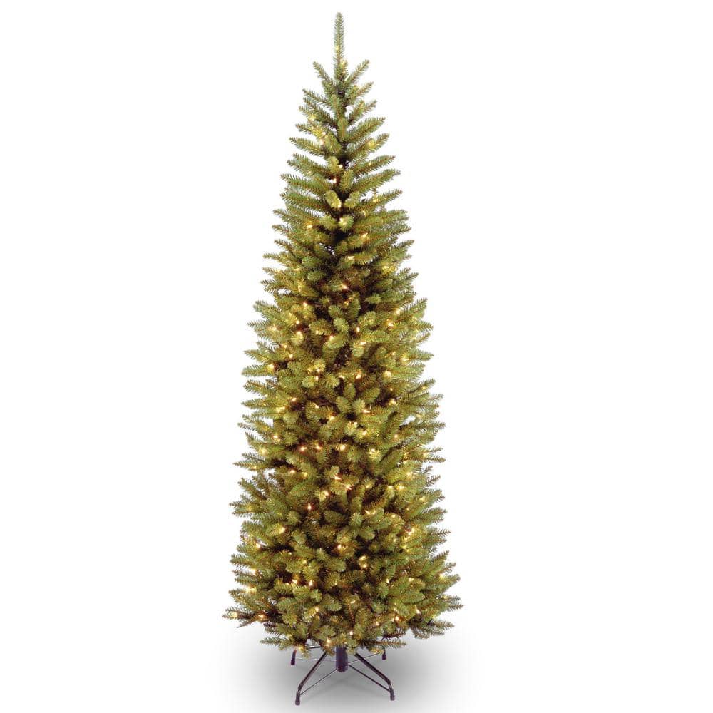 7 ft. Kingswood Fir Pencil Artificial Christmas Tree with Clear Lights - Hercitys