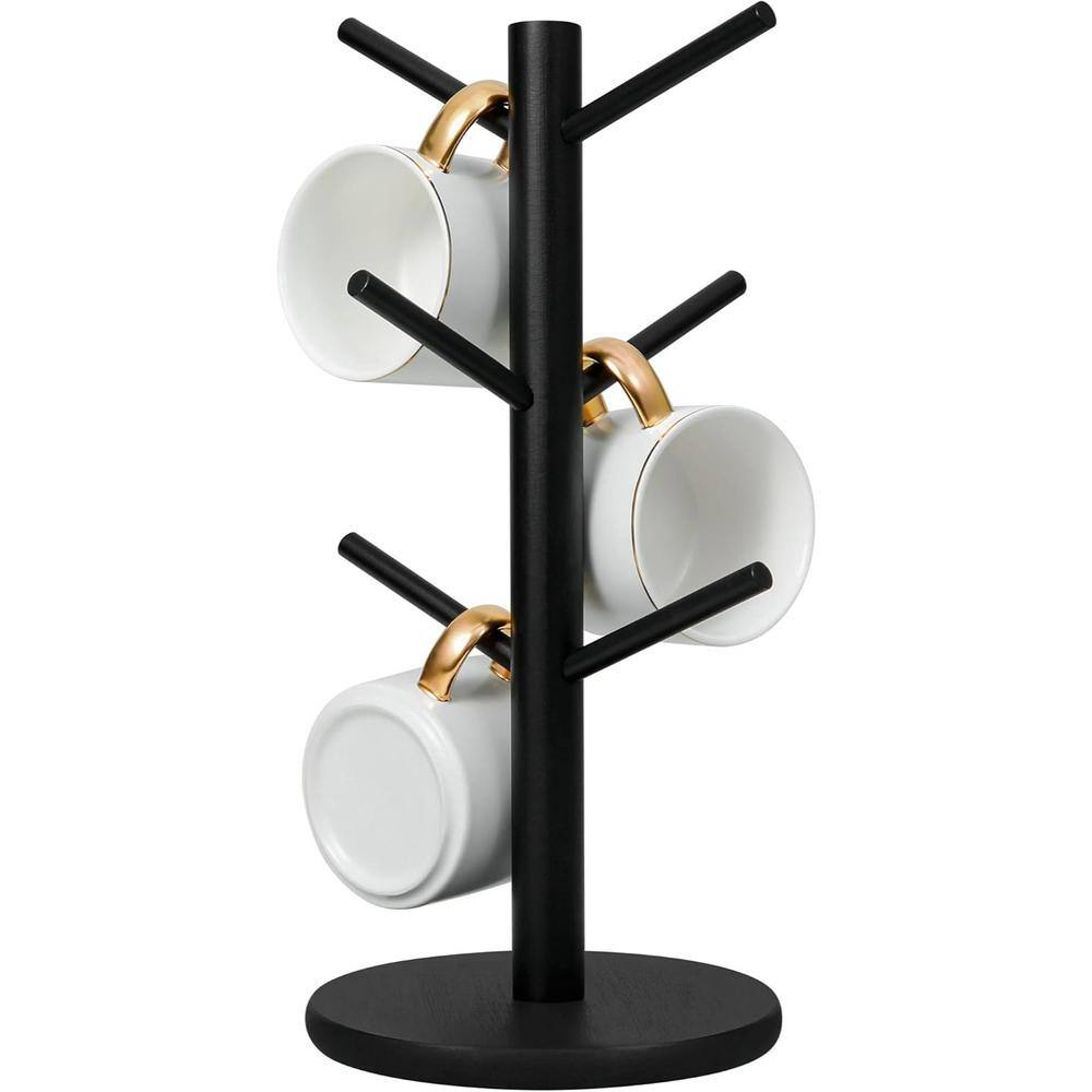 Mug Holder Tree, Coffee Cup Holder with 6 Hooks in Black - Hercitys