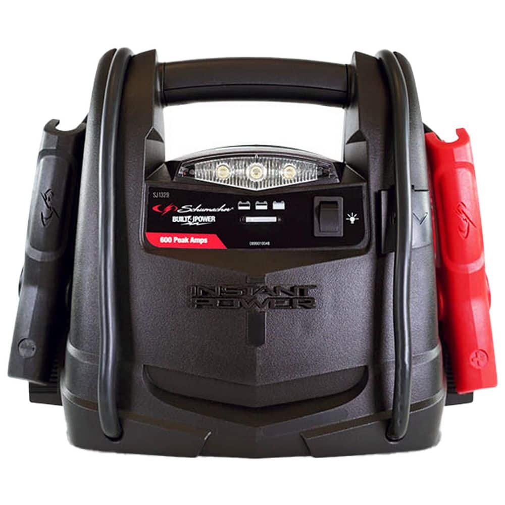 Automotive Portable Power Station and 600 Peak Amp Jump Starter with 12-Volt DC Outlet and LED Area Light - Hercitys