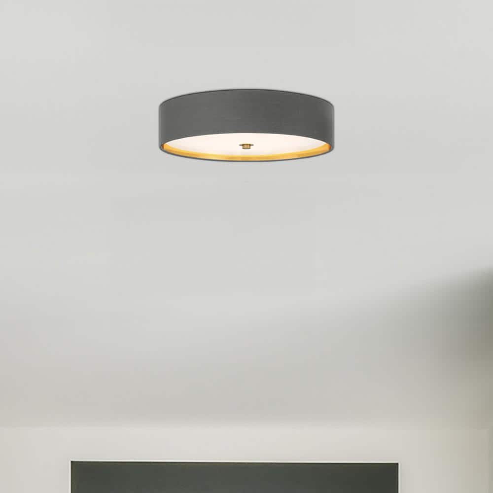 Stacy 16 in. Modern Brushed gold Selectable CCT Integrated LED Flush Mount for Kitchens - Hercitys