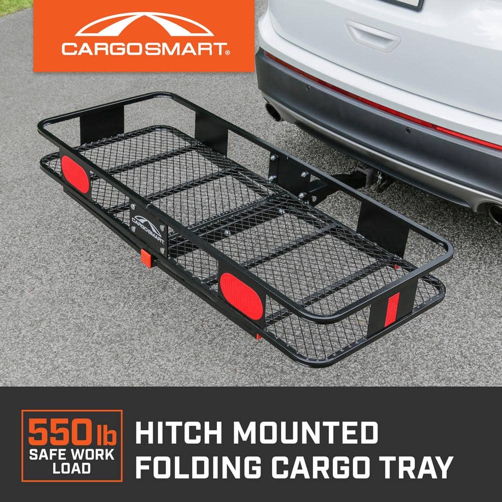 Folding Hitch Mounted Cargo Tray Carrier - Hercitys