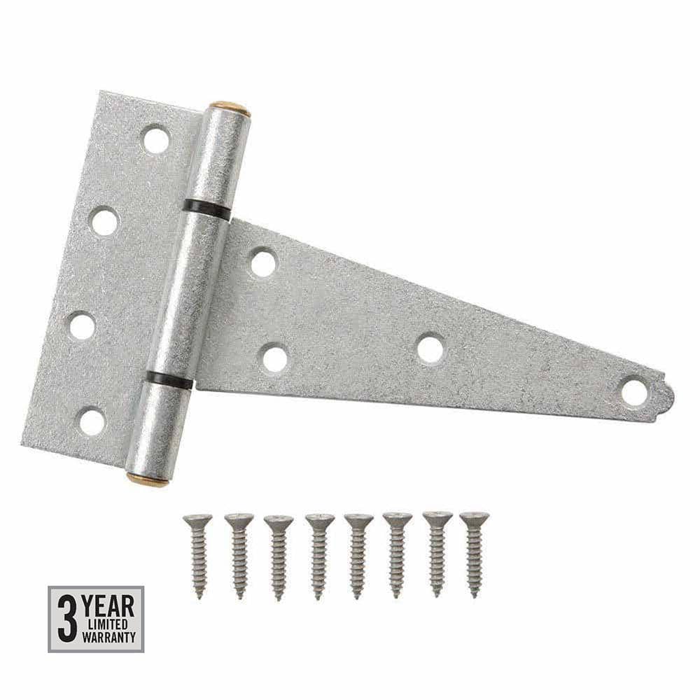 8 in. Standard  Galvanized Heavy-Duty Tee Hinge (2-Pack) - Hercitys
