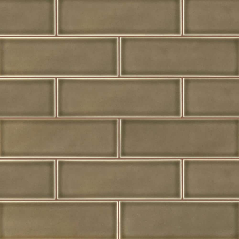 Artisan Taupe 4 in. x 12 in. Glossy Ceramic Subway Wall Tile (5 sq. ft./Case) - Hercitys
