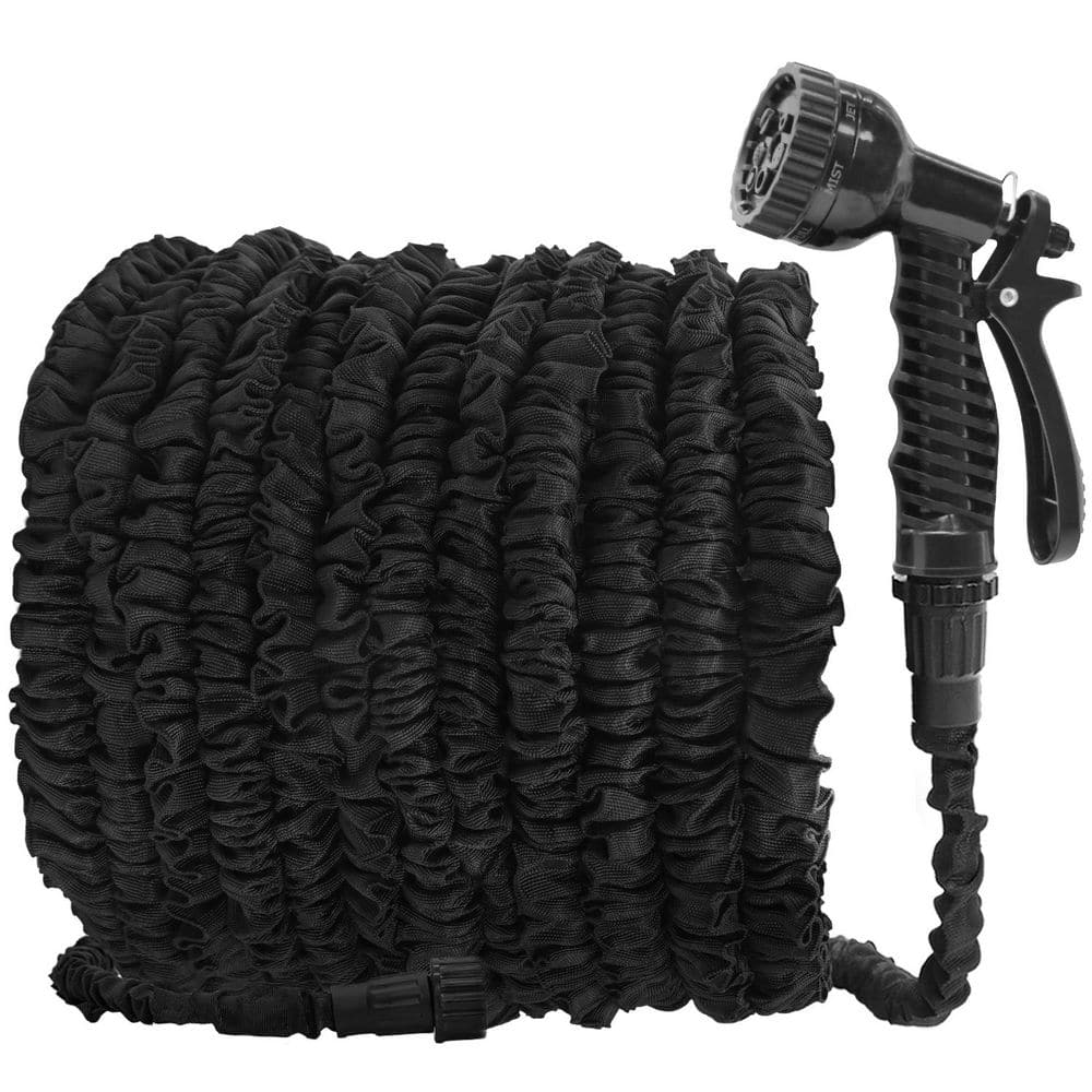 Lightweight 3/4 in. x 100 ft. Expandable Water Garden Hose with 7-Pattern Adjustable Nozzle - Hercitys