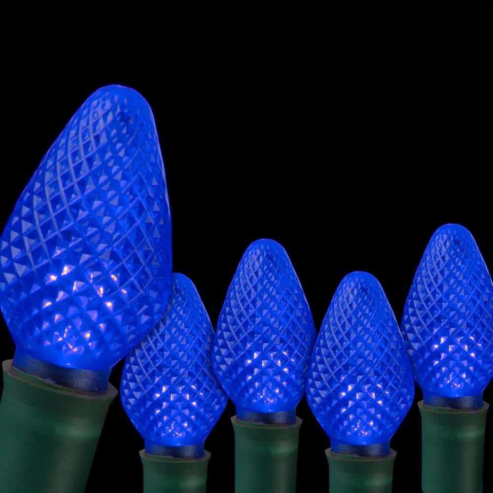SuperBright 16 ft. 25-Light LED Blue C7 String Light Set - Hercitys